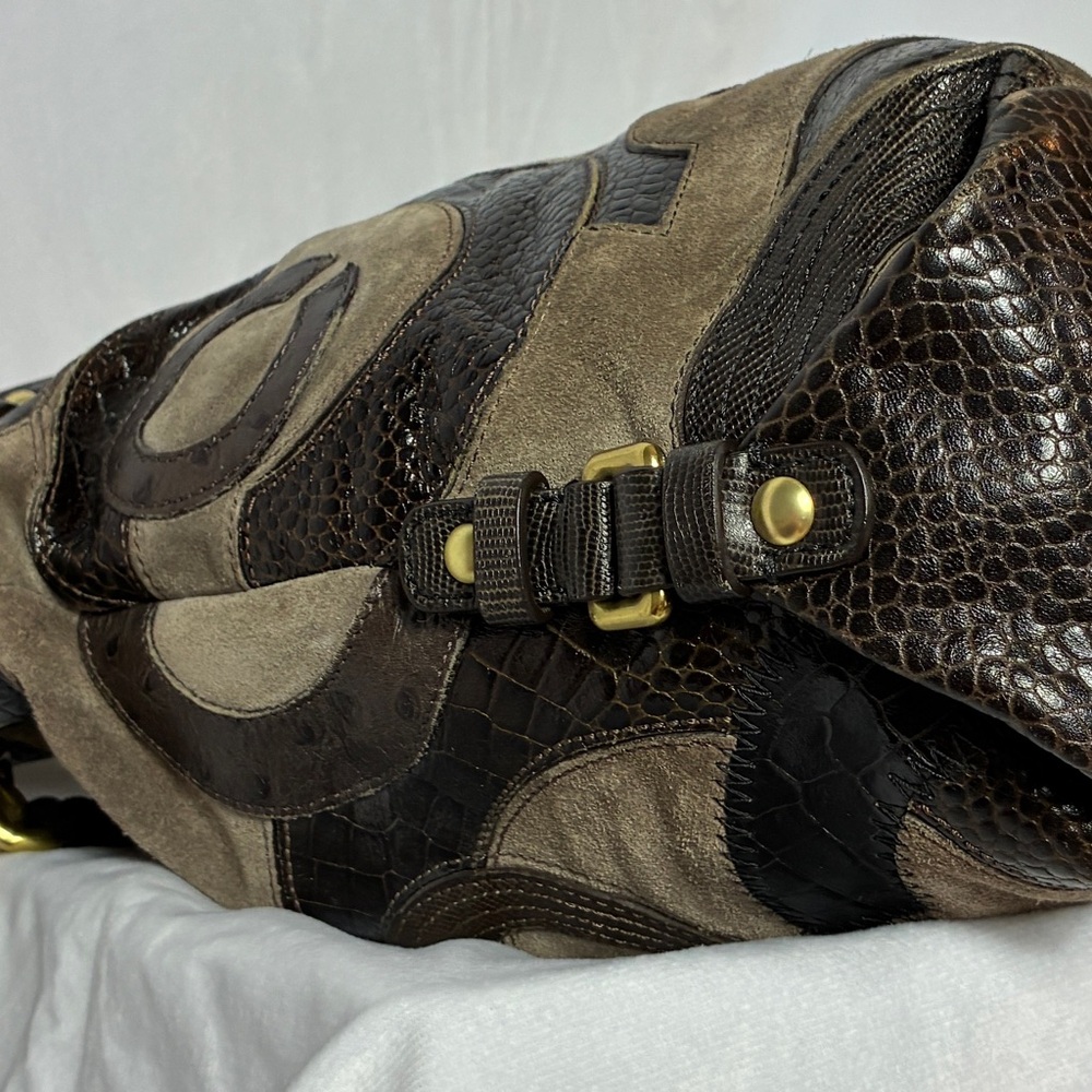 Coach Patchwork Suede Leather Chain Shoulder Bag … - image 11